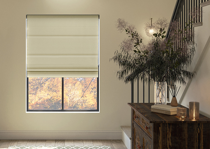 Vienna, Mushroom - Motorised Roman Blind - Image 3